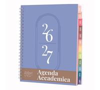 Rileys Agenda Escolar 2026-2027, Agenda Anillas 2026 con Planificador Diario Académica, Planner Universitaria para uso Escolares, Dietario tipo para Citas (20 × 15 cm, Azul, en italiano)