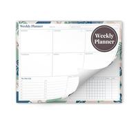 Rileys and Co. - Planificador semanal sin fecha con rastreador de hábitos, calendario semanal extraíble, 52 hojas extraíbles, bloc de notas semanal para lista de tareas, rastreador de objetivos,