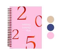Rileys & Co Agenda semanal flotante 2025, agenda anual semanal y mensual, enero a diciembre de 2025, cubierta flexible, páginas de notas, encuadernación de doble alambre (6 x 8 pulgadas, rosa)