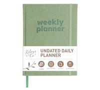 Rileys & Co Agenda Sin Fecha 20 x 15 cm, Planner Sin Fecha Planificador Diario, Agenda Semanal Organizador 12 Meses Uso Productiva (Verde)