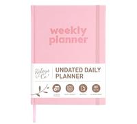 Rileys & Co Agenda Sin Fecha 20 x 15 cm, Planner Sin Fecha Planificador Diario, Agenda Semanal Organizador 12 Meses Uso Productiva (Rosa)