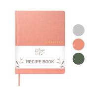 Rileys & Co. Libro de recetas de melocotón para escribir en tus propias recetas, libros de recetas en blanco para escribir, diario de recetas, cuaderno de recetas, libro de cocina en blanco (21,5 x 28