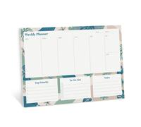 Rileys & Co Planificador Semanal A4 - Organizador Semanal Sin Fechas con 52 Hojas Desechables 28 x 22 cm - Planner Semanal Estampado Floral con Sección de Notas - Material Escolar Oficina y Papelería