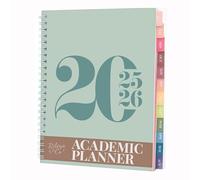 Rileys & Co Planner 2024-2025 Agenda semanal académica de 18 meses, agenda tipográfica semanal y mensual, cubierta flexible, páginas de notas, encuadernación de doble alambre (8 x 6 pulgadas, verde)