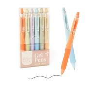 Rileys & Co. Plumas de Gel Estéticas para Escritura, Paquete de 6, Plumas Negras, Punta Fina 0,5 mm, Plumas Antimanchas, Plumas de Gel para Escribir Notas, Dibujar y Diario Personal