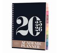 Rileys Planner 2024-2025 - Agenda semanal académica de 18 meses, agenda semanal y mensual tipográfica, cubierta flexible, páginas de notas, encuadernación de doble alambre (8 x 6 pulgadas, negro)
