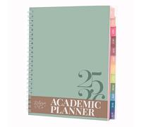 Riley's Planner 2024-2025 - Agenda semanal clásica de 18 meses, agenda semanal y mensual atemporal, cubierta duradera, páginas de notas, encuadernación de doble alambre (8 x 6 pulgadas, verde)