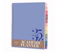 Riley's Planner 2024-2025 - Agenda semanal clásica de 18 meses, agenda semanal y mensual atemporal, cubierta duradera, páginas de notas, encuadernación de doble alambre (8 x 6 pulgadas, azul)