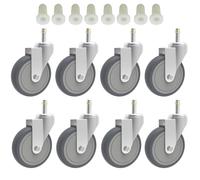 RILIDRI Ruedas giratorias de 4 pulgadas, rueda de goma de diámetro de vástago de 7/16 pulgadas, ruedas de repuesto TPR resistentes para ruedas Rubbermaid Mop Bucket Cart Grill - 8 unidades