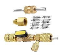 Riloer 1 juego de herramienta de extracción de núcleo de válvula e instalación, rosca de tornillo SAE de 1/4 pulgadas y 5/16 pulgadas para aire acondicionado R22/R134/R410/R32