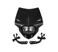 Riloer 12 V 35 W H4 Faro de Moto Cabeza Lámpara Adecuado para Dirt Bike Pit Bike Supermoto Enduro, Carenaje Luminoso Máscara Día Carrera Luz de Dirección Lámparas Negro/Blanco/Verde/Azul