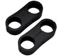 Riloer 2 abrazaderas separadoras de manguera de coche, adaptador de manguera AN-10 de 20 mm, divisor de abrazadera de montaje de línea de combustible de aluminio para línea de combustible, línea de