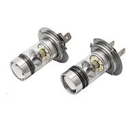 Riloer 2pcs 12V 100W H7 LED Xenon Car Fog Light Bulbs, Iluminación Blanca Universal High Bright Car DRL Daytime Running Lights Replacement