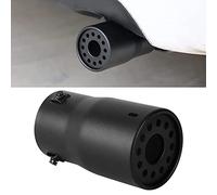 Riloer 80mm Tubo de escape de coche, DB killer silenciador de escape para coche, Silenciador en cromo, Acero inoxidable, Negro