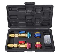 Riloer AC R134A R1234YF Valve Core Tool, Copper Aluminum Alloy High Low Pressure Repair Tool, Valve Core Quick Remover Installer Set for AC