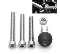 Riloer Base de Bola de Vástago de Horquilla de Motocicleta, Bola de Abrazadera de Manillar de Motocicleta con Tornillos M8 para Montaje RAM