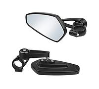 Riloer Espejos retrovisores de extremos de manillar de motocicleta de 7/8", Universal Espejos de extremos de manillar de motocicleta de aluminio Piezas de motocicleta
