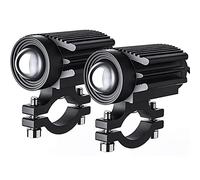 Riloer - Faros auxiliares LED para motocicleta, mini faros LED tricolor, faros antiniebla, super luminosos amarillo blanco auxiliar para motocicletas, jeeps, camiones, tractores, remolques, SUV, ATV