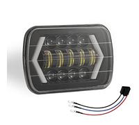 Riloer Faros delanteros LED de 300 W para vehículos todoterreno, coche 7x6'' 5X7" LED proyector faro Hi-Lo Beam Halo DRL, instalación Plug and Play -1PC