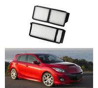 Riloer Filtro de aire de cabina, filtro de polen de carbón activado, 2 filtros de aire para interior de coche con pliegues compatibles con Mazda 3 2004-2009 5 2006-2010 Speed3 2007-2010, BP4K-61-J6X