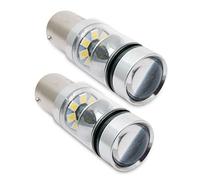 Riloer Luces de Freno de Coche, 2 Luces LED de Marcha Atrás de 12 V 100 W/Luces de Señal de Giro para Enchufe 1156 BA15S, CANBUS sin Errores, Luz Blanca HID de Xenón 6500 K