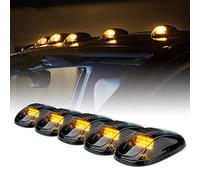 Riloer Luces de Techo de Cabina de Humo, 5 Piezas 12LED Luces de Techo Ámbar Luces 12V 24V Lámpara Piraña para Automóviles Remolques Camiones