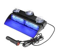 Riloer Luces Emergencia Coche, Luz estroboscópica de 16 LED,lámpara de ventosa de advertencia de emergencia policial intermitente de 12 V para remolques de camiones, Azul