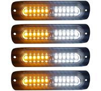 Riloer Luces estroboscópicas laterales Mini, 12 V-24 V, luz de advertencia, impermeable, compatible con camiones y automóviles, luz amarilla-blanca.