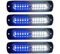 Riloer Luces estroboscópicas laterales Mini, 12 V-24 V, luz de advertencia, impermeable, compatible con camiones, automóviles, luz azul-blanca.