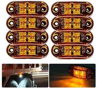 Riloer Luces laterales de automóvil - Señales de giro laterales LED universales, para camión de remolque de 12 V / 24 V, 8 piezas, color naranja