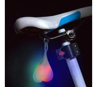 Riloer Luces traseras de Bola de Bicicleta, Luces de Advertencia de corazón para Bicicleta, lámpara de Huevo LED Esencial para la Noche, Impermeable, Color Mezclado