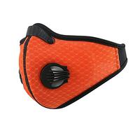 Riloer Máscara antipolvo, máscara facial con filtro de polvo para ciclismo, motocicleta, motocicleta, bicicleta, máscara anticontaminación, filtro antipolvo de media cara, naranja