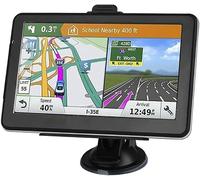 Riloer Navegador gps coche, Kit de navegación GPS universal para coche, camión, caravanas, peso pesado, autocaravana, pantalla de 7" con soporte y transmisor FM para cambiar de idioma, Español