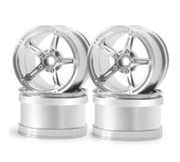 Rimas de Llantas de Ruedas de Beadlock de 2.2 Pulgadas compatibles con 1 10 Autos de rastreadores RC de 10 Escala como RBX10 TRX6 Wraith 90048 90053 Hammer Rey 4Wd Off Road Vehicles(Silver)