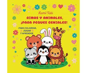 RIMAS Y ANIMALES, ¡PARA PEQUES GENIALES!: Para colorear, jugar y aprender. Para niños de 2 a 6 años. Formas simples y grandes y primeras palabras para pintar.