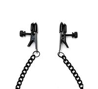 Rimba Bondage Play Cierres de pecho con cadenas Negro 3.5 x 0.8 cm