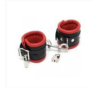 Rimba Bondage Play Esposas acolchadas de lujo Negro/Rojo One Size