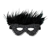 Rimba Bondage Play Máscara de ojos de lujo con plumas Negro One Size