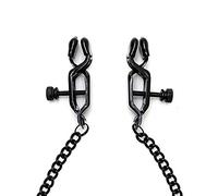 Rimba Bondage Play Pinzas para pezones con cadenas Negro 5.3 x 1.5 cm