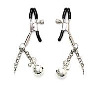 Rimba Pinzas para pezones Bondage Play con cadenas Plata 5.5 x 1.3 cm