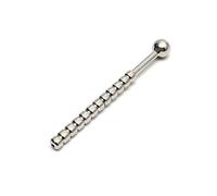 Rimba Bondage Play Tapón uretral hueco y acanalado Plata Ø 1 x 13,7 cm