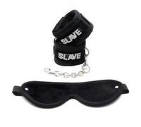 Rimba Conjunto de bondage suave SLAVE (3 piezas) Negro One Size