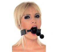 Rimba Latex Play Cierre de boca de tres bolas Negro One Size