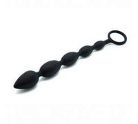 Rimba Latex Play Cuentas anales Negro 25,5 cm - Ø 2,6