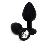 Rimba Latex Play Plug anal Duo Set Negro Ø 2,8 x 7,2/Ø 3,8 x 8 cm
