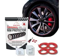 Rimblades Original Protectores de Llantas de Aleación Rojo - Compatibles con Ruedas de hasta 22” x 4 | para Llantas con Borde Curvo/Redondeado | 9 Colores | Fácil Instalación DIY
