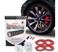 Rimblades Original Protectores de Llantas de Aleación Rojo - Compatibles con Ruedas de Hasta 24” x 4 | Para Llantas con Borde Curvo/Redondeado | 9 Colores | Fácil Instalación DIY