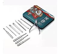 RIMEI Kit de uñas, cortaúñas profesional, juego de pedicura y manicura, 18 piezas de herramientas de cuidado de uñas de acero inoxidable, kit de aseo con lujoso estuche de cuero estilo león bailarín