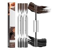 Rímel bicolor negro y marrón, rímel marrón resistente al agua 12h antimancha para ojos sensibles, alarga y da volumen de forma natural para maquillaje diario (2 pcs)