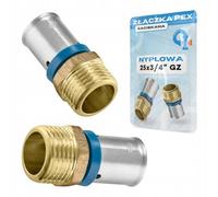 Rimex - Acoplamiento de presión PEX 25 x 3/4 pulgadas, rosca interior, manguito para conexión a presión, latón, resistente a la corrosión, para instalaciones de agua potable y calefacción, compatible